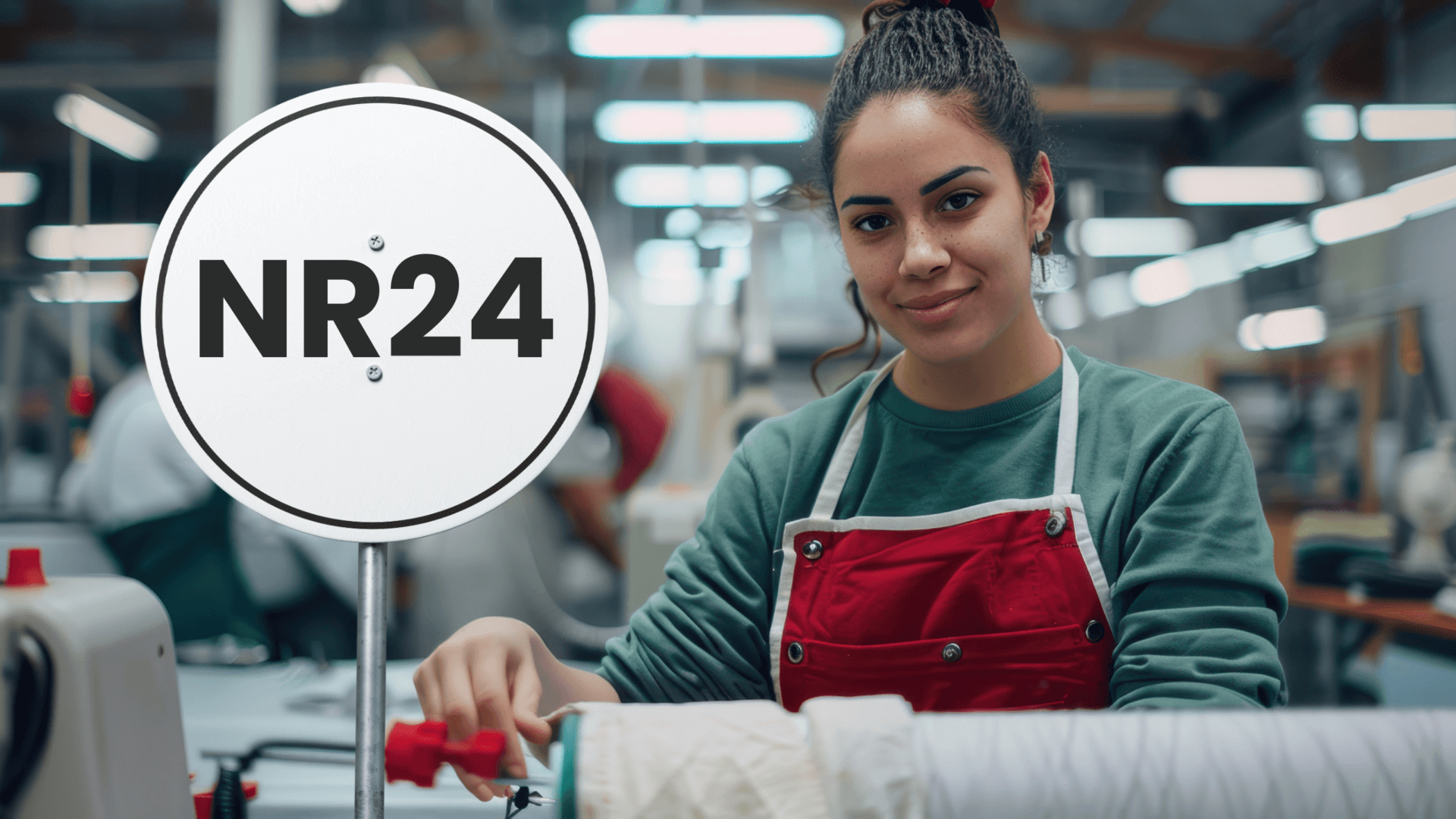Funcionários utilizando um refeitório bem estruturado e higienizado, conforme as exigências da NR-24.
