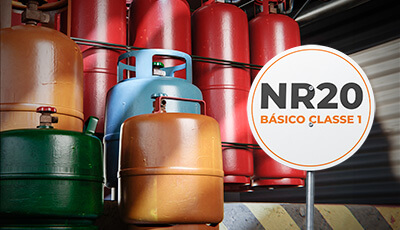 Tanque de combustível com orientações de segurança, conforme a NR-20.
